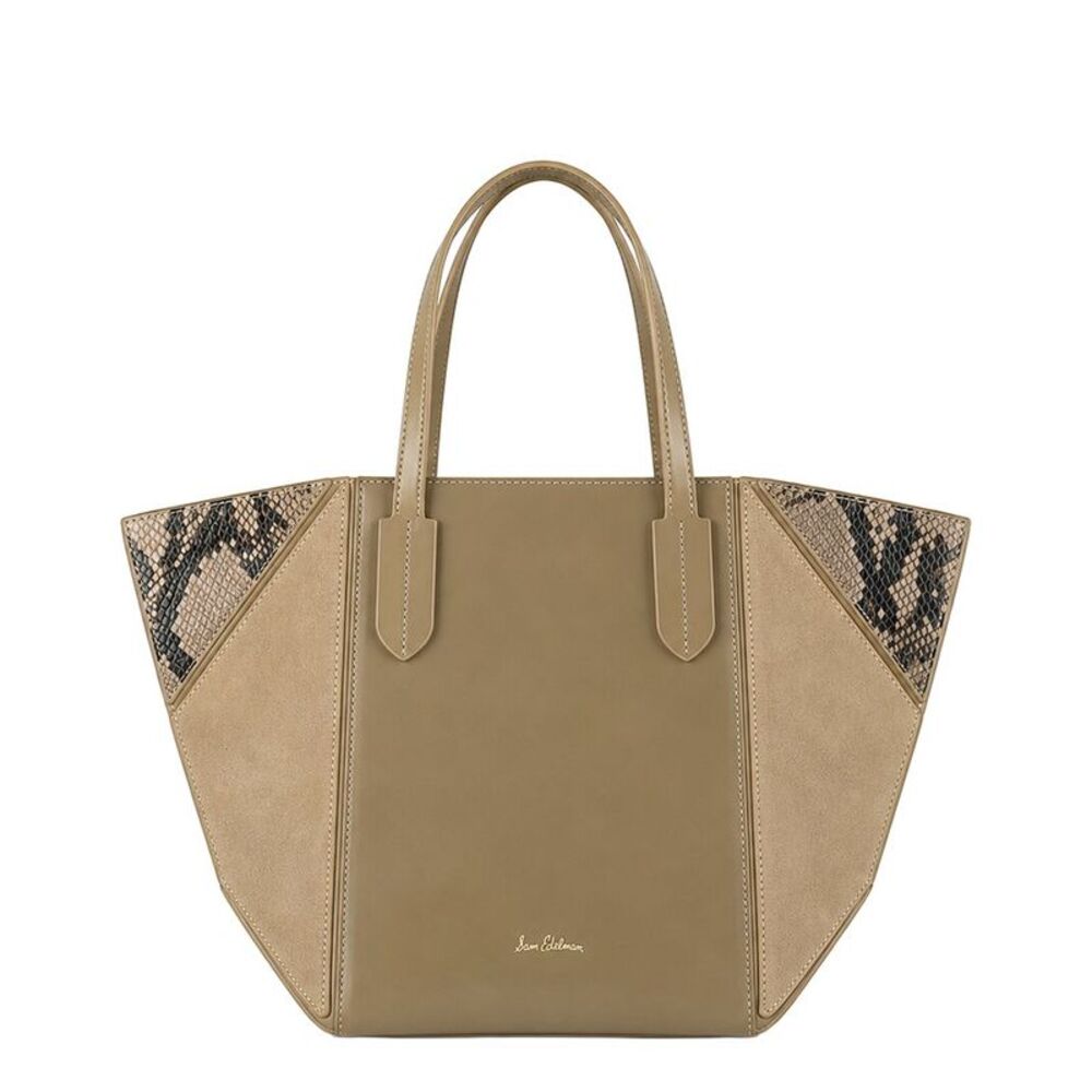 Sam Edelman West Small Leather Convertible Crossbody Tote, Beige